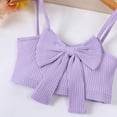 thumbnail image 5 of Faraee Toddler Baby Summer Clothes for Girls Bow Tie Sleeveless Ribbed Crop Tops and Floral Print Bell Bottom Flare Pants Outfit 6 12 18 24 Months 2T 3T 4T 5T Purple, 5 of 7