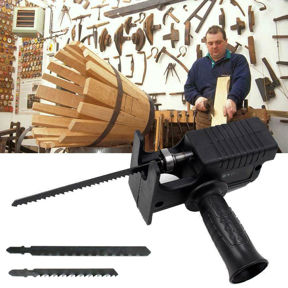 Reciprocating Saw Adapter Electric Drill Modified Tool with 3 Types Saw