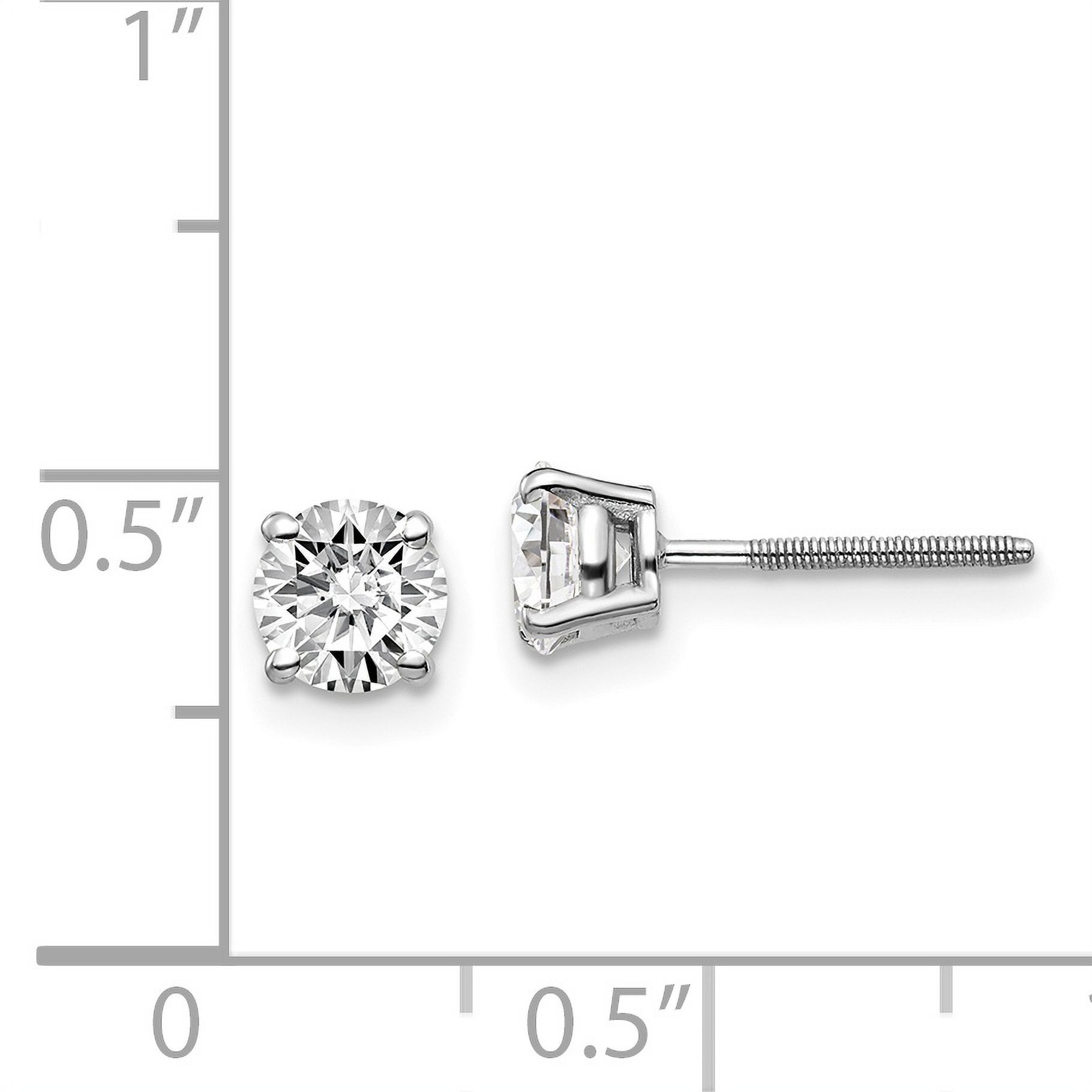 14K White Gold 1.00ct SI3 G-I Diamond Stud Thread On and Off Post Earrings