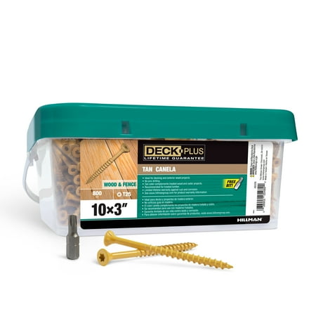 Deck Plus Steel Tan Deck Screws  Tan Exterior Wood Screws  (#10 x 3 )  800 Piece Keg
