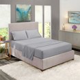 thumbnail image 7 of Home Bedding Set Bed Sheet Mattress Cover Pillowcase Solid Color Polyester Bedding Kit grey king, 7 of 7