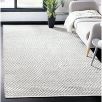 SAFAVIEH Boston Peter Checker Chevron Cotton Area Rug, Grey, 6' x 9'