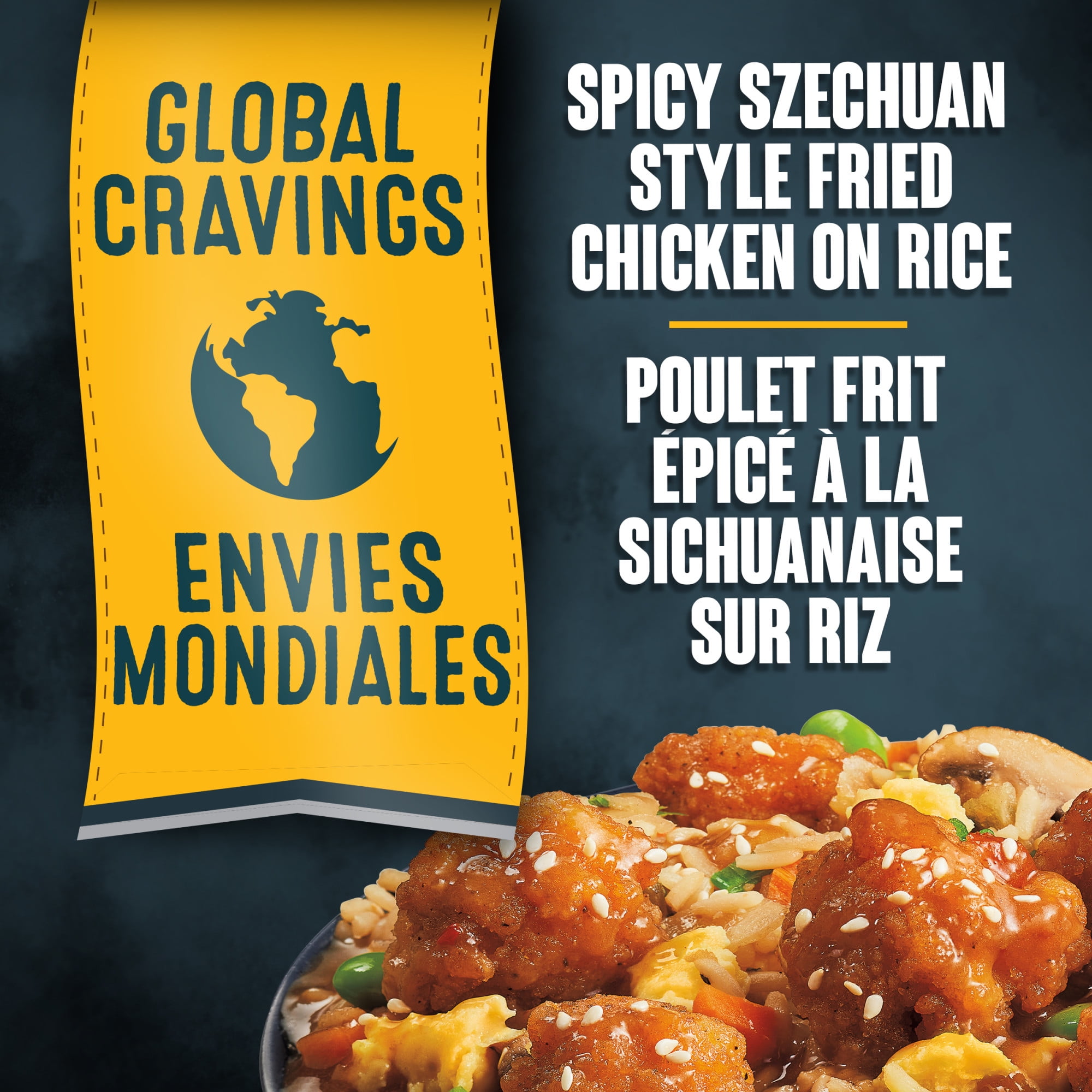CRAVE Spicy Szechuan Style Fried Chicken on Rice Frozen Meal, 300 G Box, CRAVE Spicy Szechuan Style Fried Chicken on Rice Frozen Meal, 300 g Box
