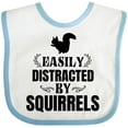 thumbnail image 3 of Inktastic Easily Distracted by Squirrels Boys or Girls Baby Bib, 3 of 4