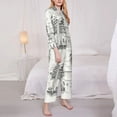 thumbnail image 4 of Disketp Pajamas Set Long Sleeve Sleepwear Womens Button Down Nightwear Pj Sets-Summer Vacation Scene, 4 of 9