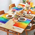 thumbnail image 2 of Rainbow Tie Dye Ink Pattern Summer Placemats Table Placemats Set Of 4-Linen Kitchen Washable Placemats Table Mats 11.8"x17.7" Non-Slip Heat Resistant, 2 of 6