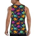 thumbnail image 3 of Fotbe Colorful Dinosaur Pattern Men's Quick Dry Workout Tank Top Gym Muscle Tee Fitness Bodybuilding Sleeveless T Shirt Breathable Workout Shirt-4X-Large, 3 of 9