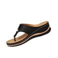 thumbnail image 4 of Orthopedic Sandals with Arch Support Flip Flops for Women Wedge Sandals Comfortable Walking Sandals Cushion Footbed Platform Sandals Dressy Summer Slip on Sandals Thong Sandals Casual Black, 4 of 4