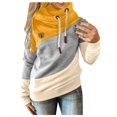 thumbnail image 2 of Dyfzdhu Hoodies for Women Sleeve Casual Hoodie Splice Contrast Long Sweatshirt Solid Strap Tops & Sweatshirts, 2 of 2
