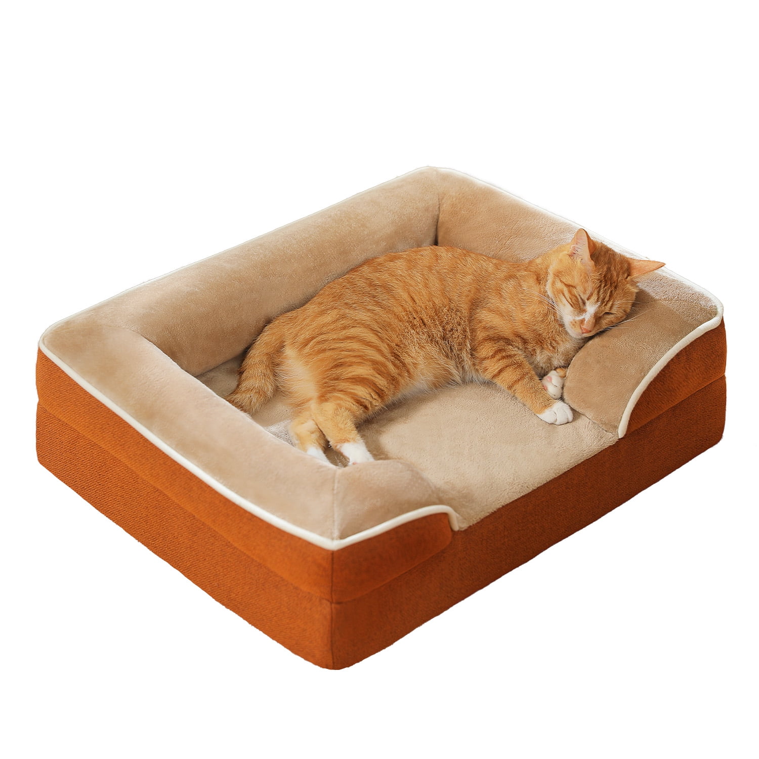 PAWZ Road Orthopedic Dog Bed Removable Washable Cover Non-Slip Bottom Dog Sofa Bed, S-XL, Khaki
