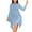 Sky Blue, variant on Fesfesfes Women Dress Casual Solid Round Neck Irregular Ruffle Ruched Long Sleeve Dresses Tops on