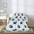 thumbnail image 2 of Throw Blanket for Couch Sofa and Bed, Fat boston terrier dog funny Super Soft Plush Throw Blanket, Fuzzy Cuteness Comfy Warm Washable Flannel Blanket & Throws for All Season 40"x30", 2 of 5