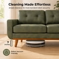 thumbnail image 5 of SESSLIFE 65" Loveseat Sofa, Mid Century Modern 2 Seater Loveseat Couch with Foil Fabric, Small Couch with Solid Wood Legs for Living Room, Bedroom, Apartment, Green, 5 of 8