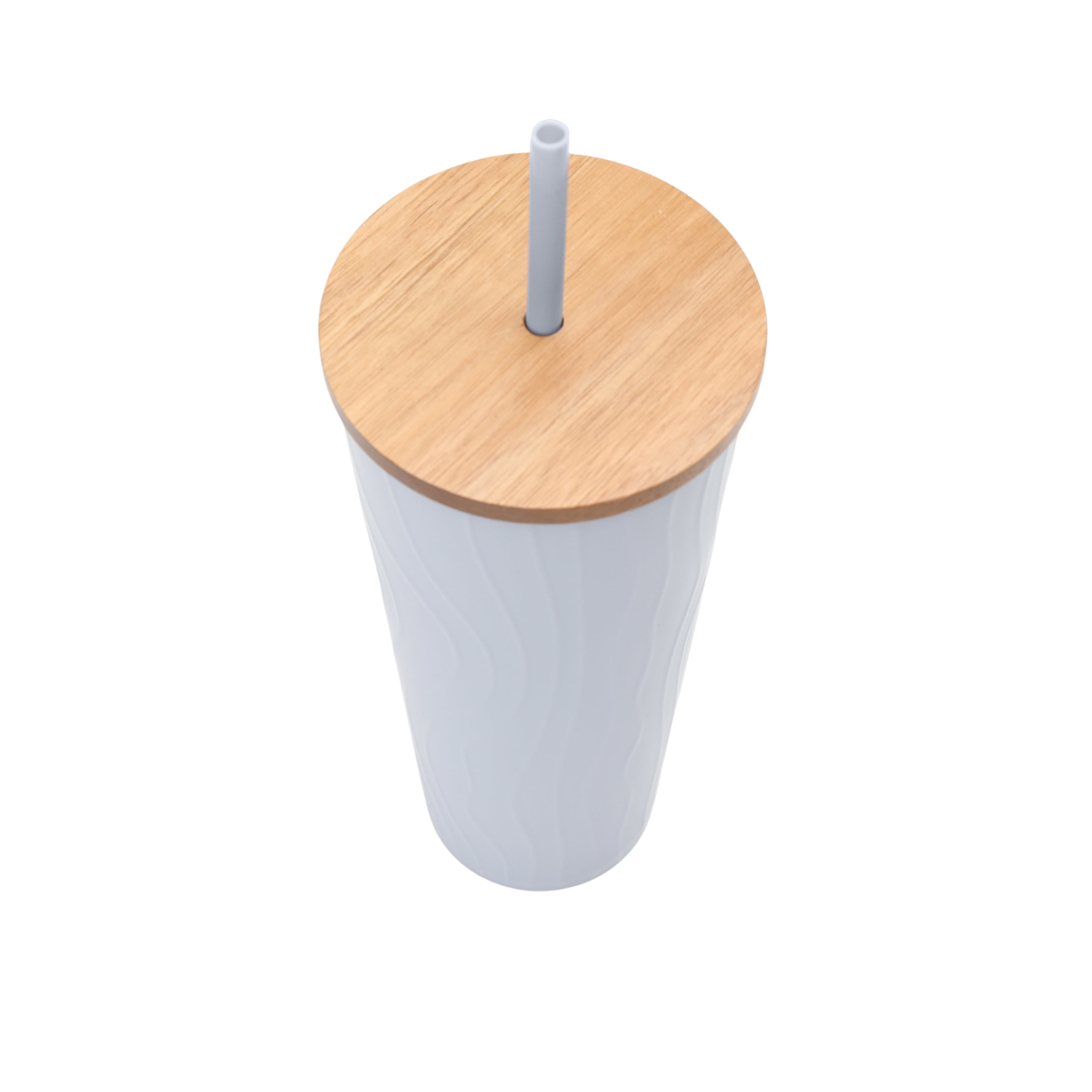Mainstays Blue Swirl Textured Recycled PET Tumbler with Lid and Straw