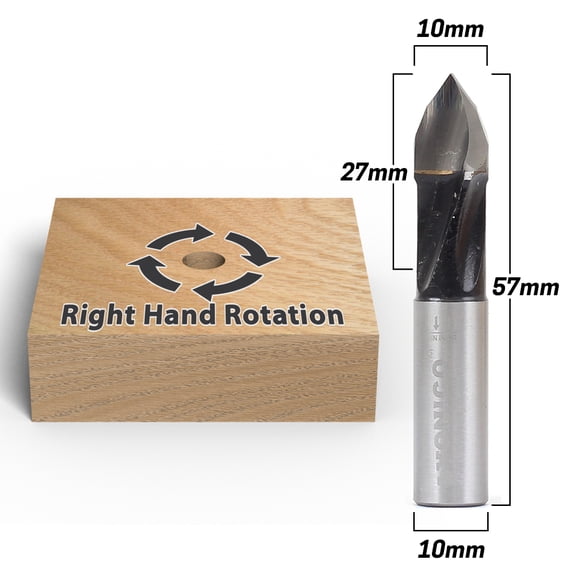 10mm Right Hand Through Hole Boring Bit - 10mm Shank - Yonico 42110R