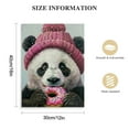 thumbnail image 2 of JEUXUS  Happy Panda Bear with Pink Sprinkle Donut, Canvas Wall Art, Blue, 2 of 5