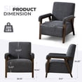 thumbnail image 6 of Ebello Overstuffed Upholstered Armchair, Short Plush Accent Chair with Thick Cushion, Padded Armrests and Solid Wood Frame for Living Room & Bedroom, Dark Gray, 6 of 10