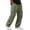 Army Green -BY29, variant on Dwellite Cargo Pants for Men Summer Vacation Lightweight Drawstring Pants Elastic Waist Beach Yoga Trousers with Pockets Khaki 2XL