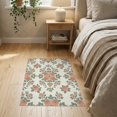 thumbnail image 3 of ODIKA Romantic Scroll Border Flower Trellis Bouquet Petal Vintage Girly Refined Stain Resistant Thin Throw for Entryway, Kitchen, Laundry Room, 3 of 7