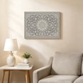 thumbnail image 4 of Canvas Wall Art, Grey Boho Framed Artwork for Living Room, Floral Traditional Classic Modern Gallery Wrapped Canvas Prints Art Ready to Hang Wall Decor for Bedroom Office, 32"x24", 4 of 9