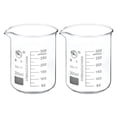 thumbnail image 1 of Unique Bargains 300ml Low Form Glass Beaker 3.3 Borosilicate Graduated Lab Measuring Cups 2 Pack, 1 of 1
