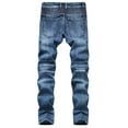 thumbnail image 4 of Tbopshirt Pants for Men,Men's New Fashion Have Pockets Button Zipper Personality Denim Trend Jeans Sweatpants for Men, 4 of 5