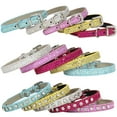 thumbnail image 2 of Namzi Dark Pink XS Size Rhinestone Dog Cat Collar Adjustable Pet Collar PU Leather, for Cats and Dogs,1 Pc, 2 of 4