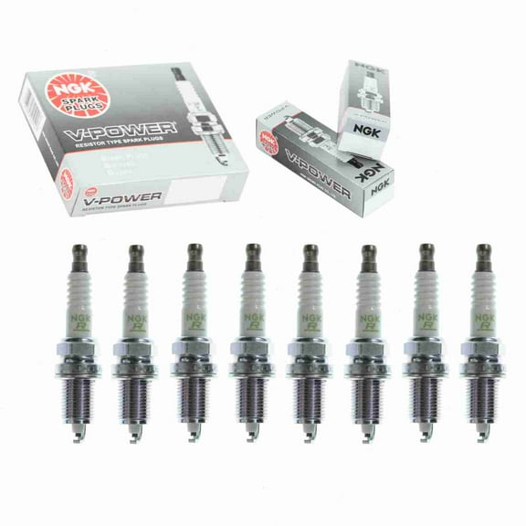 8 pc NGK V-Power Spark Plugs compatible with BMW X5 4.8L V8 2004-2010
