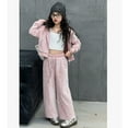 thumbnail image 4 of Coerni Girls 2 Piece Sequined Y2K Outfits Kids Fleece Zip up Hoodie+jogger Sweatpants Kids Korean Style Tracksuit Sweatshirt, 4 of 6