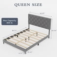 thumbnail image 7 of Homall Upholstered Platform Bed Frame, Mattress Foundation, Wood Slat Support, No Box Spring Needed, Queen, Platform Bed Only, Dark Grey, 7 of 7