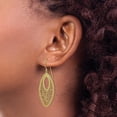 thumbnail image 3 of Solid 14K Yellow Gold Oval & Web Earrings - 48mm, 3 of 6