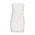 thumbnail image 6 of Elainilye Fashion Cocktail Dresses for Women Sleeveless Zipper Solid Color Flower Beautiful Fallow Skirt Party Dress,White, 6 of 7