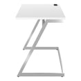 thumbnail image 4 of Rosalinda Metal Writing Desk with USB Ports, White and Chrome, 4 of 9