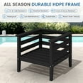 thumbnail image 3 of SERWALL HDPE Patio Furniture Set 4 Piece, All-Weather Outdoor Sectional Sofa Couch Set, Patio Conversation Set with Coffee Table & Cushions for Deck, Lawn, Backyard, Poolside, Black/Grey, 3 of 10