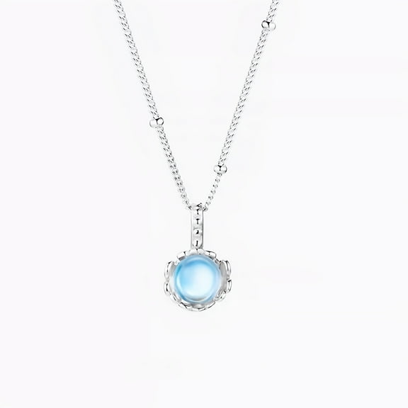 Mermaid's Tear Moonstone Pendant Necklace with Elegant Silver-Plated Cross Chain for Daily Wear