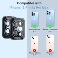 thumbnail image 3 of [2 Pack] Camera Lens Protector Compatible with iPhone 13 Pro Max 6.7 inch & iPhone 13 Pro 6.1 inch,Aluminum Alloy Edge Tempered Glass [Installation Tray] [HD Clear] Camera Protector, 3 of 5