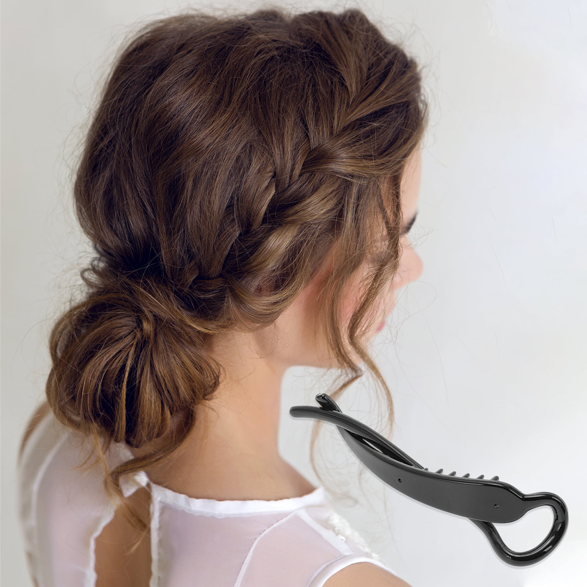Unique Bargains Fashion Simple Twist Hair Clips for Hairdo Styling and Daily Black
