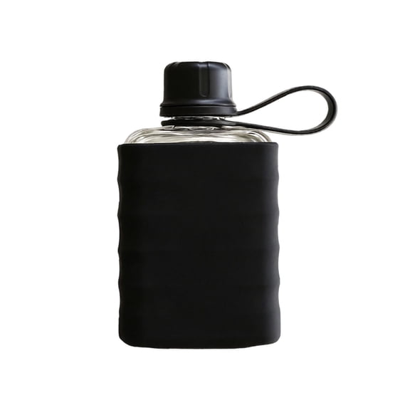 240ml Slim Flat Pocket Water Bottle With Detachable Silicone Portable Travel Pocket Flask Juice Alcohol Mini Drinking Bottle