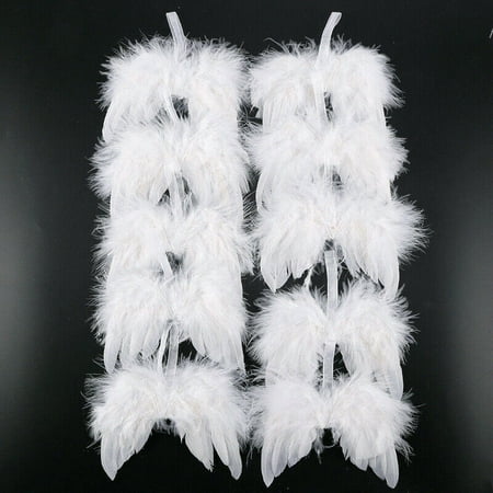10pcs Angel Feather Wing Christmas Tree Home Party Decor Hanging Ornament Wedding