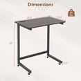 thumbnail image 3 of Gymax 2 Pcs Table d'Appoint en Forme de C avec Roues et Fente pour Téléphone Intégrée pour Salon Chambre, 3 of 9