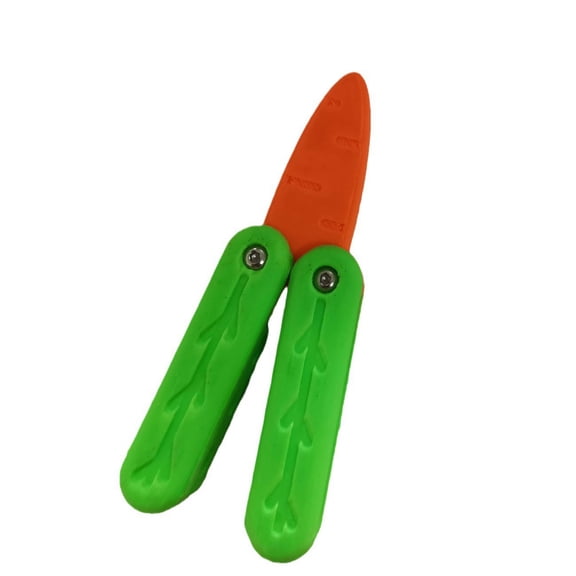 Carrot Butterfly Knife Toy,Colorful and Novel Shape,Made with 3D Printing Technology,Sturdy and Durable(Orange,3.1Inch)
