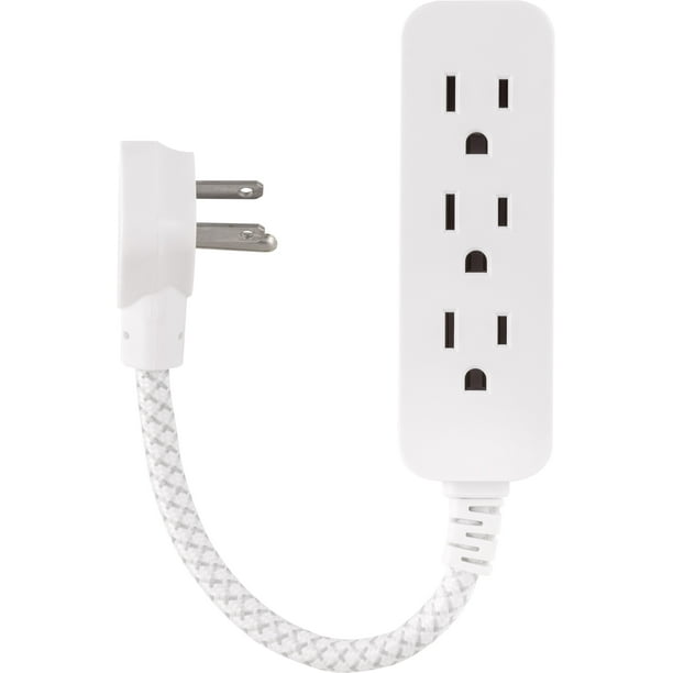 Philips 3Outlet Extension Cord with Surge Protection, 6in. Braided