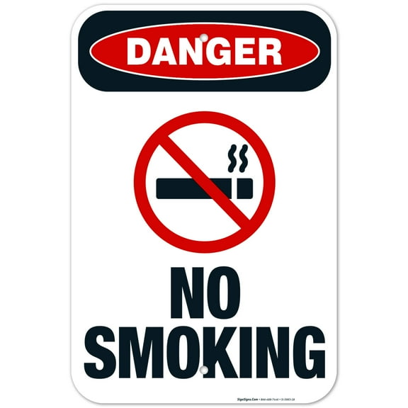 No Smoking Sign, OSHA Danger Sign, (SI-3983) 12x18 Aluminum