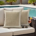 thumbnail image 4 of Cream Greek Key Outdoor Waterproof Pillow Covers, Geometric Greece Ancient Rustic Decorative Square Throw Pillowcase Sofa Cushion Sham for Patio/Couch/Chair, 18"x18" 2 Pack, 4 of 8