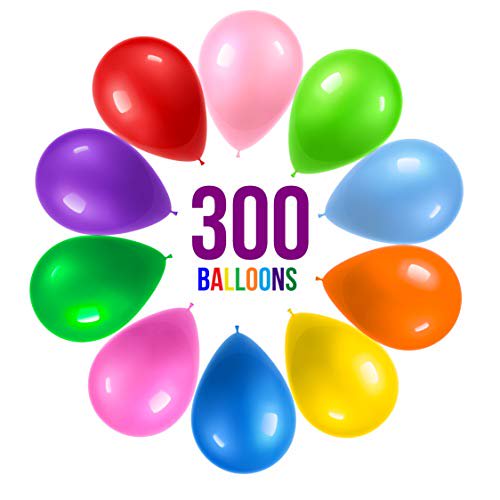 Prextex 300 Party Balloons 12 Inch 10 Assorted Rainbow Colors Bulk