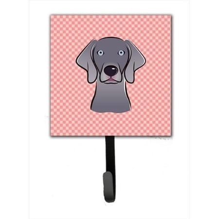 Checkerboard Blue Weimaraner Leash Or Key Holder 4.25 W x 7 H In.