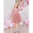 thumbnail image 3 of Arshiner Toddler Girls Tutu Dress Long Sleeve Fall Winter Button Front Party Tulle Dresses, 3 of 6
