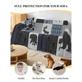 thumbnail image 4 of Blue Cabin Check Couch Cover for Dogs, Rustic Bear Elk Farmhouse Buffalo Plaid Washable Sofa Covers Slipcover for Pets Dogs Futon Cover, Couch Recliner Covers, Oversized Chair Slipcover 71"x91", 4 of 9