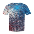 thumbnail image 6 of Levmjia Women's Plus Size T-Shirt, Patriotic American Flag Fireworks Print Short Sleeve Crewneck Top, Casual USA Summer Independence Day Graphic Tee for Ladies, 6 of 6