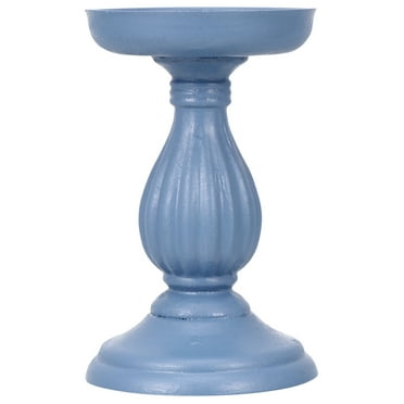 1pc Wooden Candle Holder Decor Simple Candleholder Party Candlestick (Dark Blue)